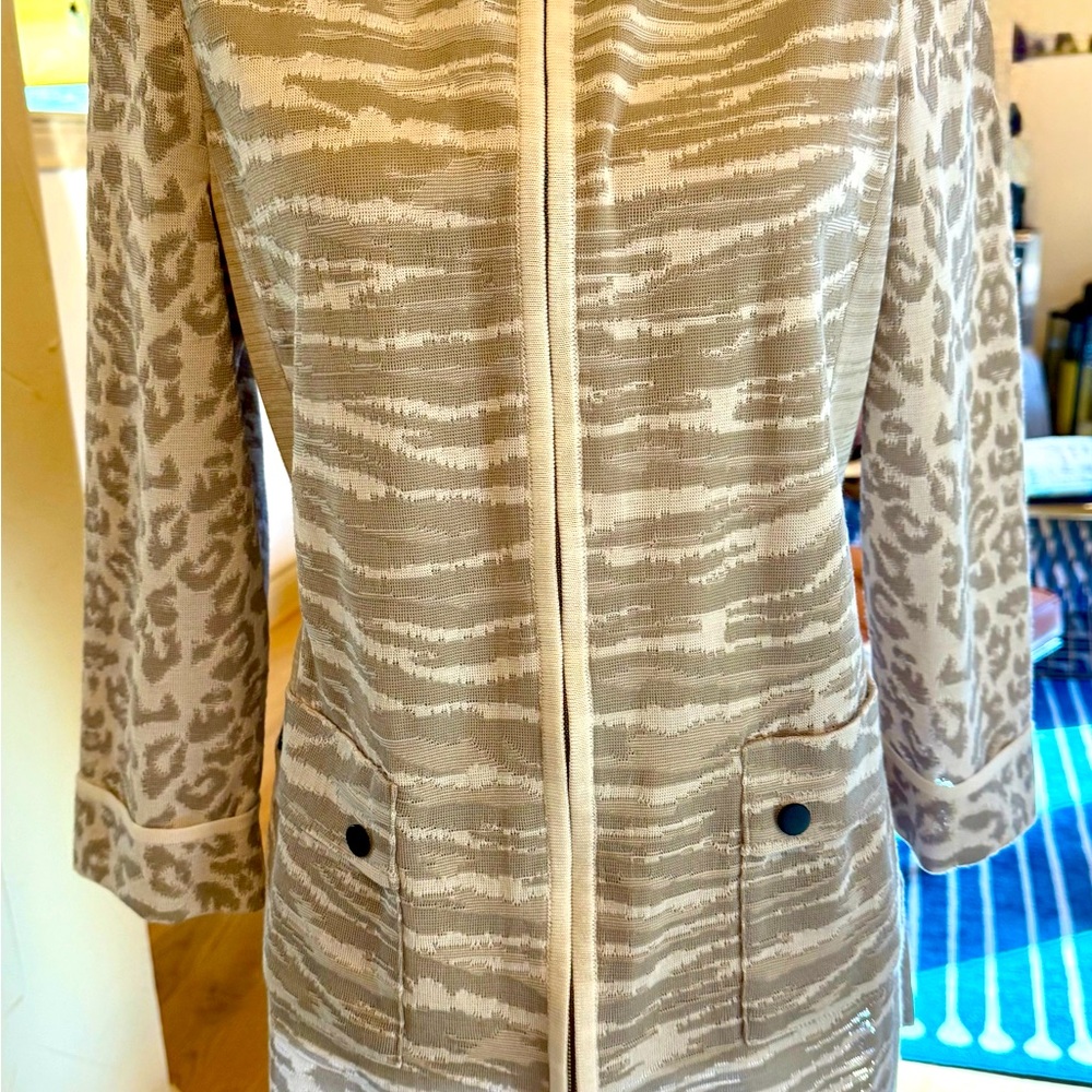 Ming Wang Beige Patterned Women's Jacket - image 1